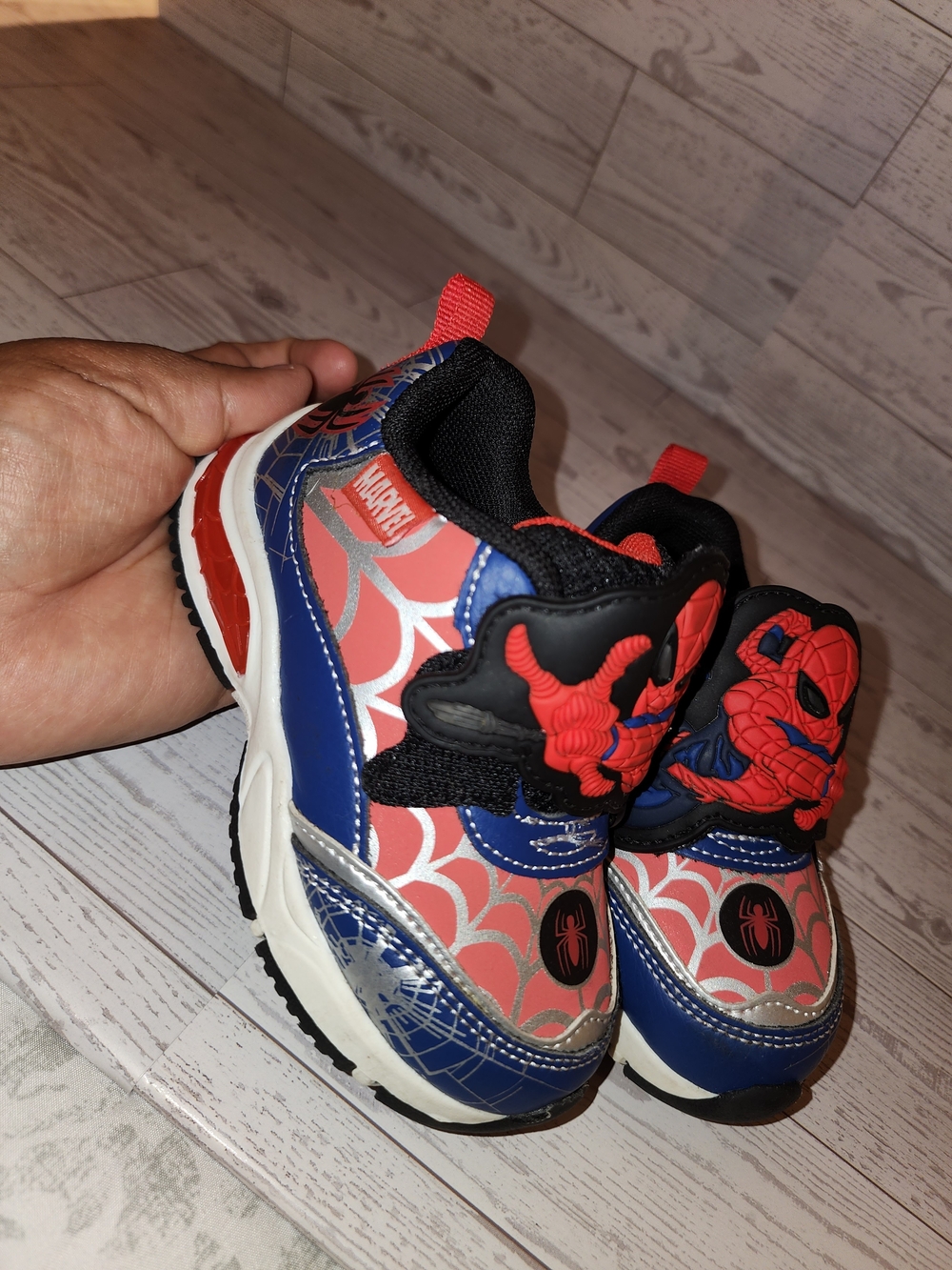 Marvel Kids Blue & Red Spider-Man Light-Up Sneakers